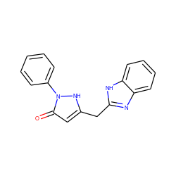 O=c1cc(Cc2nc3ccccc3[nH]2)[nH]n1-c1ccccc1 ZINC000004741354
