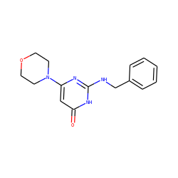 O=c1cc(N2CCOCC2)nc(NCc2ccccc2)[nH]1 ZINC000095578392