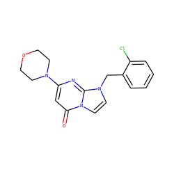 O=c1cc(N2CCOCC2)nc2n(Cc3ccccc3Cl)ccn12 ZINC000073311482