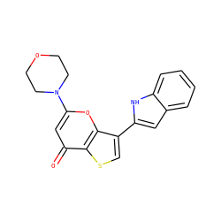 O=c1cc(N2CCOCC2)oc2c(-c3cc4ccccc4[nH]3)csc12 ZINC000101661836