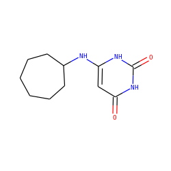 O=c1cc(NC2CCCCCC2)[nH]c(=O)[nH]1 ZINC000002841159