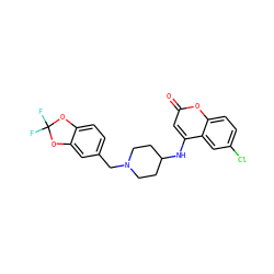 O=c1cc(NC2CCN(Cc3ccc4c(c3)OC(F)(F)O4)CC2)c2cc(Cl)ccc2o1 ZINC000013673199