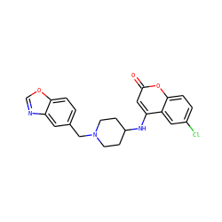 O=c1cc(NC2CCN(Cc3ccc4ocnc4c3)CC2)c2cc(Cl)ccc2o1 ZINC000013673201