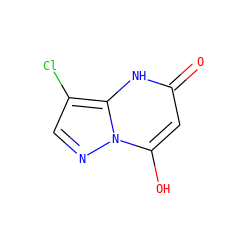 O=c1cc(O)n2ncc(Cl)c2[nH]1 ZINC000169342392