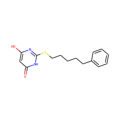 O=c1cc(O)nc(SCCCCCc2ccccc2)[nH]1 ZINC000653823214