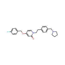 O=c1cc(OCc2ccc(F)cc2)ccn1CCc1ccc(CN2CCCC2)cc1 ZINC000043152396
