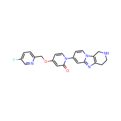O=c1cc(OCc2ccc(F)cn2)ccn1-c1ccn2c3c(nc2c1)CCNC3 ZINC000142046546