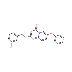 O=c1cc(OCc2cccc(Cl)c2)nc2ccc(Oc3cccnc3)cn12 ZINC001772634638