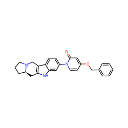O=c1cc(OCc2ccccc2)ccn1-c1ccc2c3c([nH]c2c1)C[C@H]1CCCN1C3 ZINC000068249189