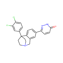 O=c1ccc(-c2ccc3c(c2)CN2CCC3(c3ccc(Cl)c(Cl)c3)CC2)n[nH]1 ZINC000114349826