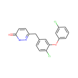 O=c1ccc(Cc2ccc(Cl)c(Oc3cccc(Cl)c3)c2)n[nH]1 ZINC000040917444