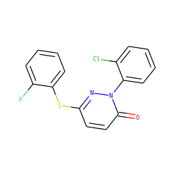 O=c1ccc(Sc2ccccc2F)nn1-c1ccccc1Cl ZINC000014961528