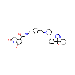 O=c1ccc2c([C@@H](O)CNCCc3ccc(CCN4CCC(Cn5cnc([C@](O)(c6ccccc6)C6CCCCC6)n5)CC4)cc3)ccc(O)c2[nH]1 ZINC000164919696