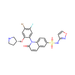 O=c1ccc2cc(S(=O)(=O)Nc3ccon3)ccc2n1-c1cc(F)c(Br)cc1O[C@@H]1CCNC1 ZINC001772652015
