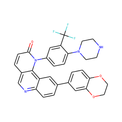 O=c1ccc2cnc3ccc(-c4ccc5c(c4)OCCO5)cc3c2n1-c1ccc(N2CCNCC2)c(C(F)(F)F)c1 ZINC000064539482