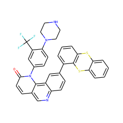 O=c1ccc2cnc3ccc(-c4cccc5c4Sc4ccccc4S5)cc3c2n1-c1ccc(N2CCNCC2)c(C(F)(F)F)c1 ZINC000072148894