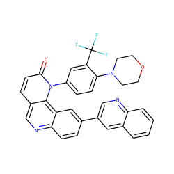 O=c1ccc2cnc3ccc(-c4cnc5ccccc5c4)cc3c2n1-c1ccc(N2CCOCC2)c(C(F)(F)F)c1 ZINC000064539687