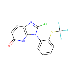 O=c1ccc2nc(Cl)n(-c3ccccc3SC(F)(F)F)c2[nH]1 ZINC000118264422