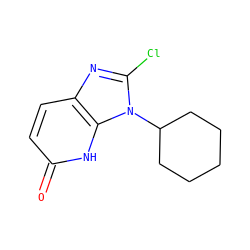 O=c1ccc2nc(Cl)n(C3CCCCC3)c2[nH]1 ZINC000118266077