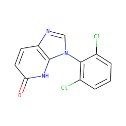 O=c1ccc2ncn(-c3c(Cl)cccc3Cl)c2[nH]1 ZINC000118268002