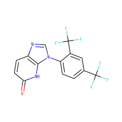 O=c1ccc2ncn(-c3ccc(C(F)(F)F)cc3C(F)(F)F)c2[nH]1 ZINC000118266086