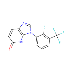 O=c1ccc2ncn(-c3cccc(C(F)(F)F)c3F)c2[nH]1 ZINC000118263696