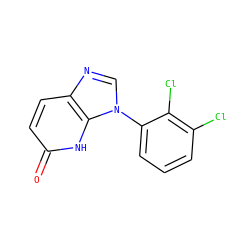 O=c1ccc2ncn(-c3cccc(Cl)c3Cl)c2[nH]1 ZINC000118268521