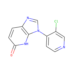 O=c1ccc2ncn(-c3ccncc3Cl)c2[nH]1 ZINC000118269497