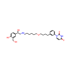 O=c1ccn(-c2cccc(CCCCOCCCCCCNC[C@H](O)c3ccc(O)c(CO)c3)c2)c(=O)[nH]1 ZINC000034016347