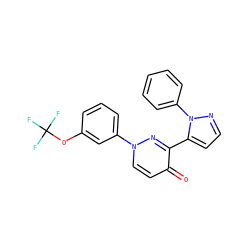 O=c1ccn(-c2cccc(OC(F)(F)F)c2)nc1-c1ccnn1-c1ccccc1 ZINC000095579643