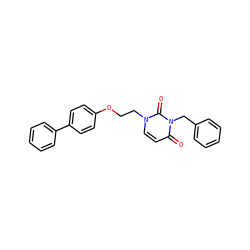 O=c1ccn(CCOc2ccc(-c3ccccc3)cc2)c(=O)n1Cc1ccccc1 ZINC000095586964