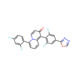 O=c1ccn2c(-c3ccc(F)cc3F)cccc2c1-c1c(F)cc(-c2nnco2)cc1F ZINC000034984356