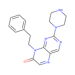 O=c1cnc2cnc(N3CCNCC3)nc2n1CCc1ccccc1 ZINC000004238368