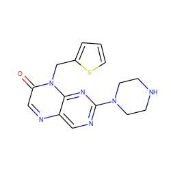 O=c1cnc2cnc(N3CCNCC3)nc2n1Cc1cccs1 ZINC000004238476