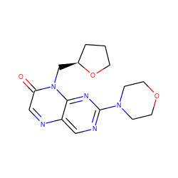 O=c1cnc2cnc(N3CCOCC3)nc2n1C[C@H]1CCCO1 ZINC000004238326