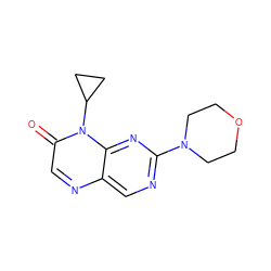 O=c1cnc2cnc(N3CCOCC3)nc2n1C1CC1 ZINC000004238859