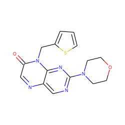 O=c1cnc2cnc(N3CCOCC3)nc2n1Cc1cccs1 ZINC000004239172