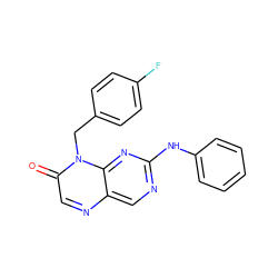 O=c1cnc2cnc(Nc3ccccc3)nc2n1Cc1ccc(F)cc1 ZINC000004238799