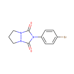 O=c1n(-c2ccc(Br)cc2)c(=O)n2n1CCC2 ZINC000039384080