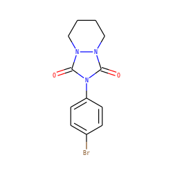 O=c1n(-c2ccc(Br)cc2)c(=O)n2n1CCCC2 ZINC000034064390