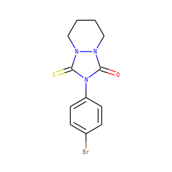 O=c1n(-c2ccc(Br)cc2)c(=S)n2n1CCCC2 ZINC000000900647