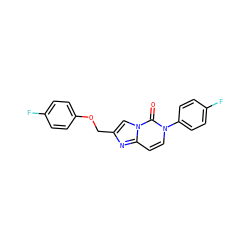 O=c1n(-c2ccc(F)cc2)ccc2nc(COc3ccc(F)cc3)cn12 ZINC000203688256