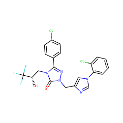 O=c1n(Cc2cn(-c3ccccc3Cl)cn2)nc(-c2ccc(Cl)cc2)n1C[C@H](O)C(F)(F)F ZINC000072316466