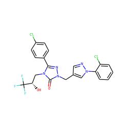 O=c1n(Cc2cnn(-c3ccccc3Cl)c2)nc(-c2ccc(Cl)cc2)n1C[C@H](O)C(F)(F)F ZINC000118908251