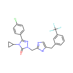 O=c1n(Cc2ncc(Cc3cccc(C(F)(F)F)c3)[nH]2)nc(-c2ccc(Cl)cc2)n1C1CC1 ZINC000141343377