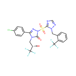 O=c1n(S(=O)(=O)c2ncnn2Cc2ccccc2C(F)(F)F)nc(-c2ccc(Cl)cc2)n1C[C@H](O)C(F)(F)F ZINC000118902662