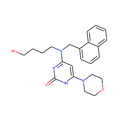 O=c1nc(N(CCCCO)Cc2cccc3ccccc23)cc(N2CCOCC2)[nH]1 ZINC000095553269