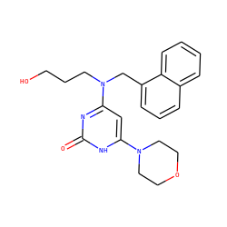 O=c1nc(N(CCCO)Cc2cccc3ccccc23)cc(N2CCOCC2)[nH]1 ZINC000095557492