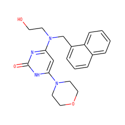O=c1nc(N(CCO)Cc2cccc3ccccc23)cc(N2CCOCC2)[nH]1 ZINC000095555729