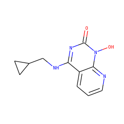 O=c1nc(NCC2CC2)c2cccnc2n1O ZINC000169350740